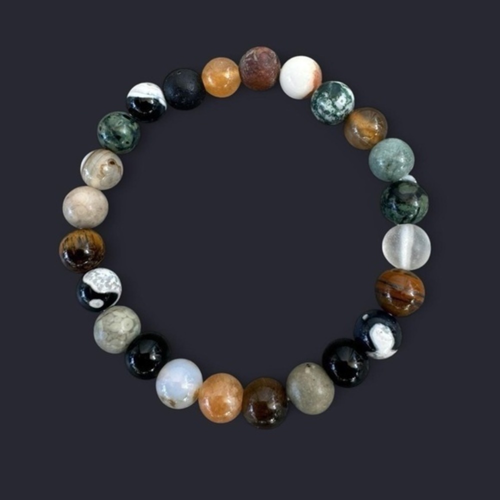 Mixed Gemstone Bead Bracelet 8mm